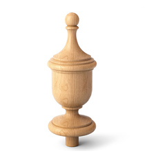 Farmhouse egg shaped finial for staircases from oak