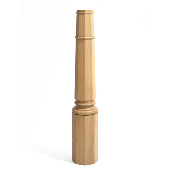 Faceted wooden stair newel post classic