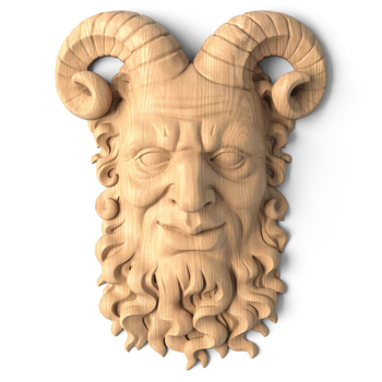 Antique Carved Wood Satyr Mask from oak at Carved-Decor.com