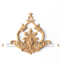 Ornate wood appliques for cabinets from beech
