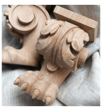 Curved Acanthus leaf wooden leg for furniture