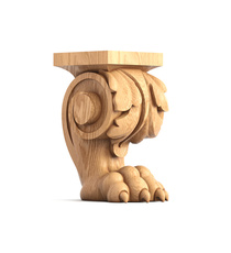 Classic style furniture leg from solid wood (1 pc.)