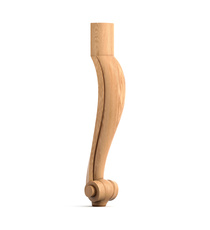 Baroque style cabriole wooden leg for furniture (1 pc.)