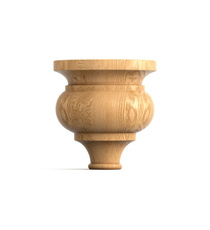 Classic style rounded wooden furniture leg (1 pc.)