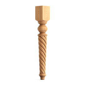 Barley twist furniture leg, Carved vintage wooden legs