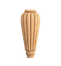 Floral Baroque style carved furniture leg from oak (1 pc.)