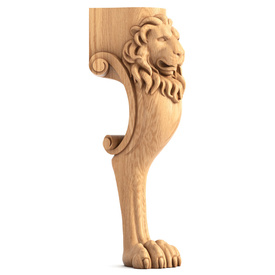 Hardwood Lion head and paw handcrafted chair legs (1 pc.)