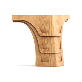 Furniture feet bracket carved from hardwood (ogee bracket)
