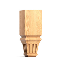 Fluted hardwood furniture legs with acanthus leaves (1 pc.)