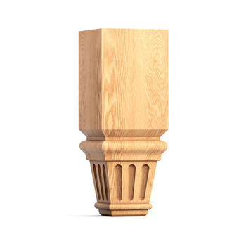 Sturdy furniture feet fluted with reeds square classic (1 PC)