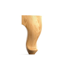 Hand carved oak round Classical furniture leg (1 pc.)