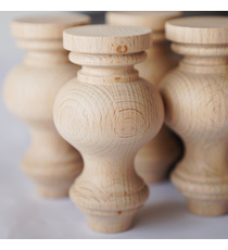 Decorative hardwood round carved legs for furniture