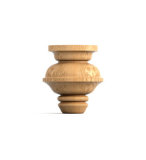 Decorative hardwood round carved legs for furniture (1 pc.)