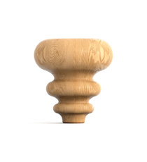 Carved conical furniture legs from solid wood (1 pc.)