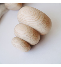 Unfinished wooden furniture leg with horizontal reeds