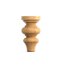 Unfinished wooden furniture leg with horizontal reeds (1 pc.)