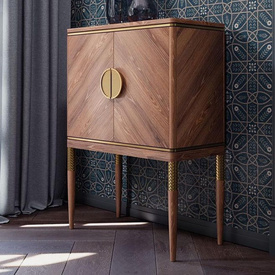 Turned wooden furniture legs with polyurethane decor