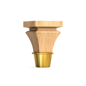 Crafted from hardwood and exuding sophistication, these pedestal furniture feet have a geometric des..