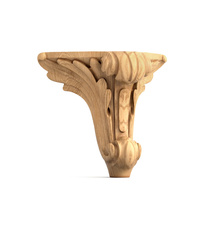 Square tapered carved baroque table legs (1 pc.)