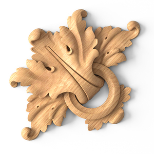 Acanthus ring handcrafted wooden applique