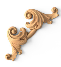 small decorative leaf wood carving applique classical style
