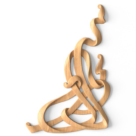 Art Nouveau-style solid wood decorative corner Winding Ribbons, Right