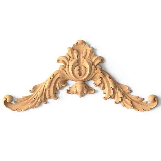 medium horizontal artistic leaf wood swag baroque style