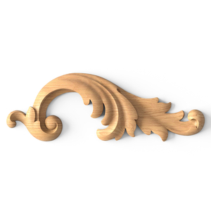 Baroque-style wooden scrolled acanthus applique, Right