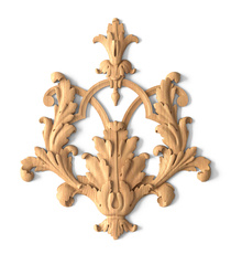 medium round ornamental wreath wood carving applique classical style