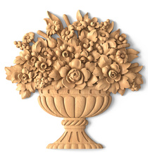 medium round decorative wreath wood onlay applique victorian style