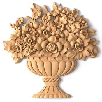 Flowers in a vase furniture applique