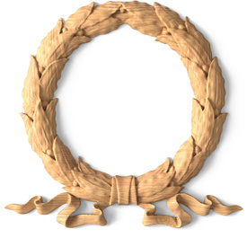 Empire style onlay, Carved oak laurel wreath onlay
