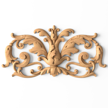 Antique floral applique, Oak scroll onlay