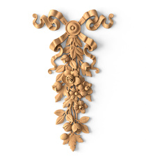 medium horizontal detail floral acanthus scrolls wood swag baroque style