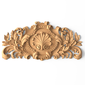 Ornate shield applique, Classic shell applique