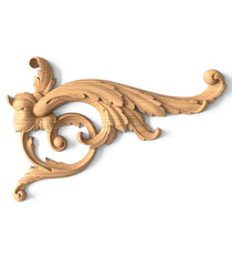 small horizontal ornate ribbon wood swag classical style