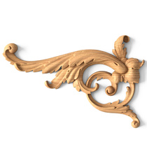 small horizontal ornate ribbon wood swag classical style