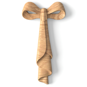 Architectural miniature ribbon Bow onlays from oak