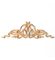 medium horizontal decorative bell wood carving applique baroque style