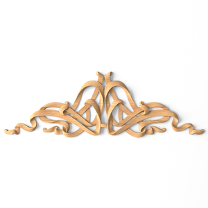 Art Nouveau wooden decorative ribbon center onlay