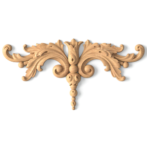 small vertical carved acanthus wood applique classical style