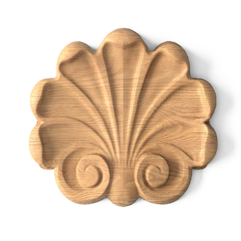 Shell carved onlay, Antique style wooden applique