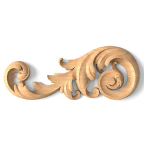 small corner decorative acanthus wood onlay applique classical style