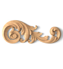 small corner decorative acanthus wood onlay applique classical style