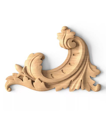 corner carved floral acanthus scrolls wood carving applique victorian style