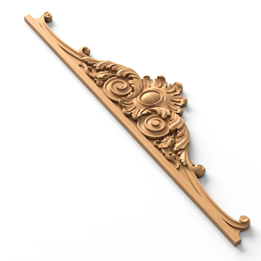 Hardwood carved center onlay with acanthus leaf Baroque