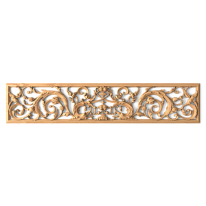 Floral Baroque style decorative wall panel from solid wood