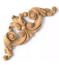 corner artistic floral acanthus scrolls wood onlay applique baroque style