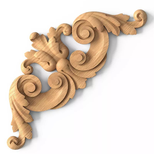 architectural floral acanthus scrolls wood onlay applique baroque style
