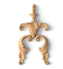 horizontal ornamental acanthus wood onlay applique baroque style